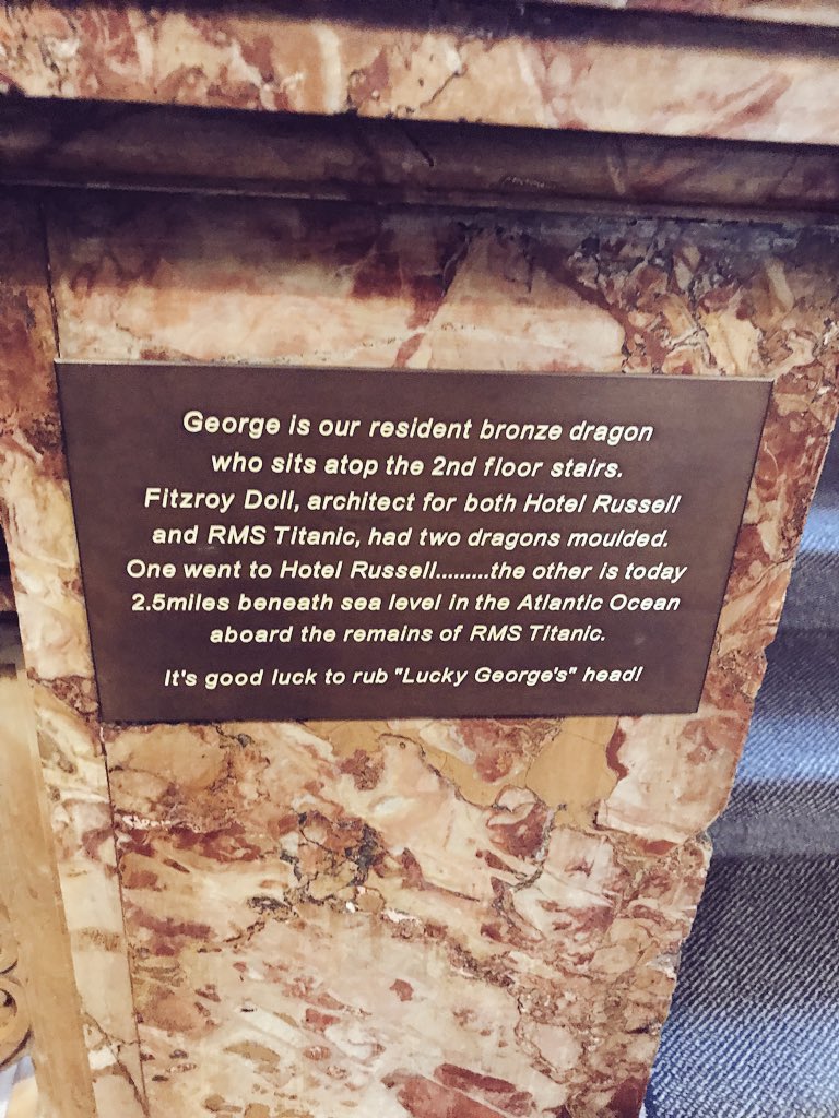 hothospitalitye's tweet photo. What makes @Principal_Hotel London unique? It’s special connection to HMS Titanic. Check out the pics! #Titanic #georgethedragon #rubforluck #fitzroy https://t.co/iFFMu3Iv7n