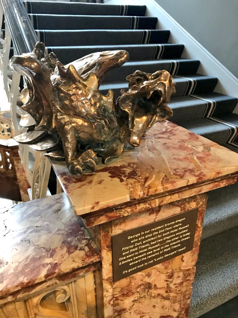 hothospitalitye's tweet photo. What makes @Principal_Hotel London unique? It’s special connection to HMS Titanic. Check out the pics! #Titanic #georgethedragon #rubforluck #fitzroy https://t.co/iFFMu3Iv7n
