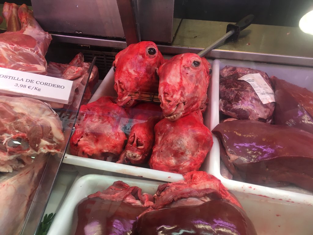 SimmonsBart's tweet image. Antidotally...Spain has as many butcher shops with open air displays of all sorts of muscle &amp;amp; organ meats as we in the USA seem to have donut shops.  I just returned from visiting Madrid, Barcelona, Seville, Valencia, and 2 other Spanish cities.