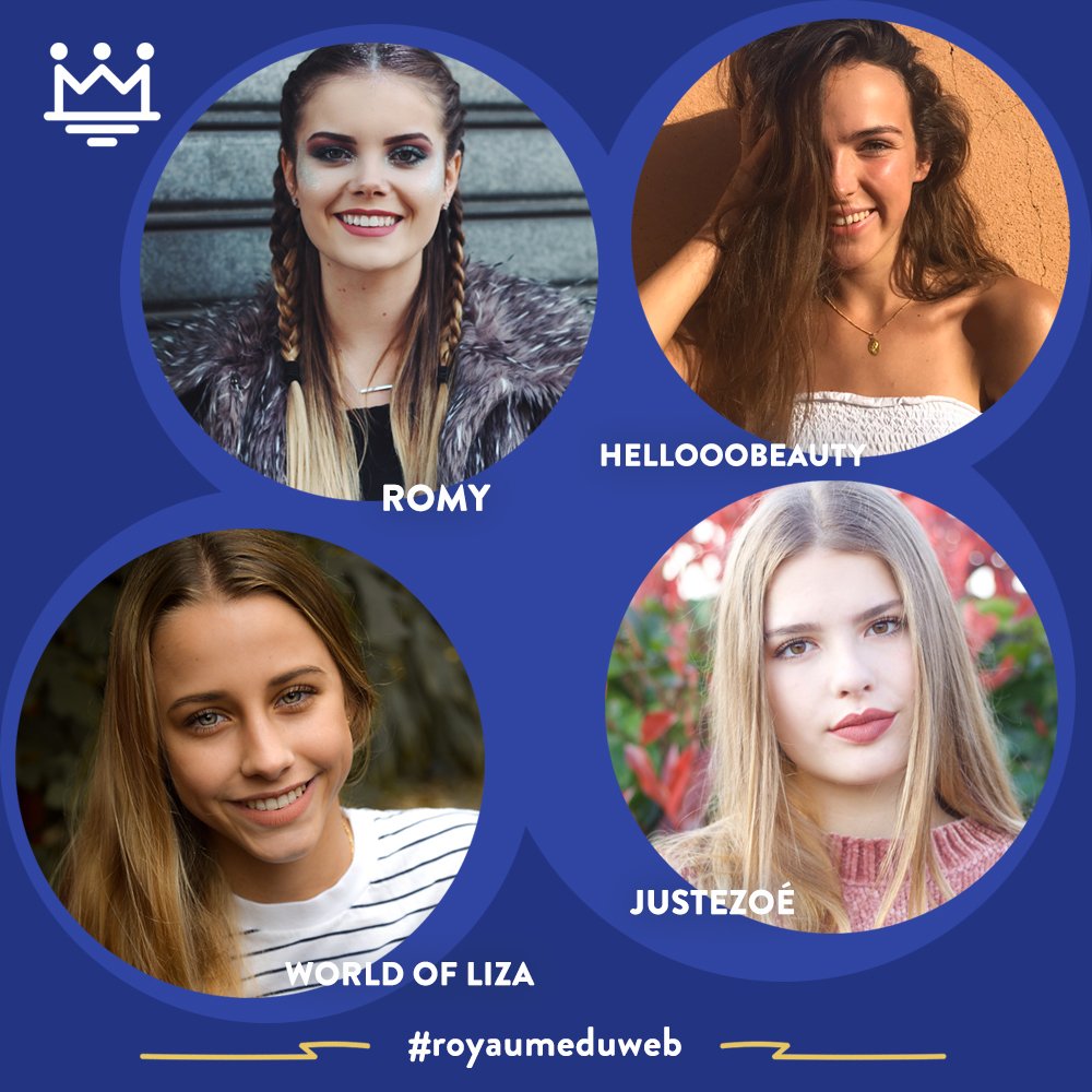 Une annonce 100% girly pour aujourd'hui ! 💁🏼 
Les belles <a href="/freelyfall/">ROMY</a>, <a href="/hellooo_beauty/">Clémence</a>, <a href="/theworldofliza_/">Liza</a> et <a href="/JusteZoe_Ytb/">Juste Zoé</a> seront présentes lors du #RoyaumeDuWeb aux côtés de @xsqueezie, <a href="/legrandjd/">LEGRANDJD</a>, <a href="/levraimcfly/">Mcfly le turlupin du net</a>, @rafcarlito et beaucoup d'autres à découvrir prochainement ! 👑