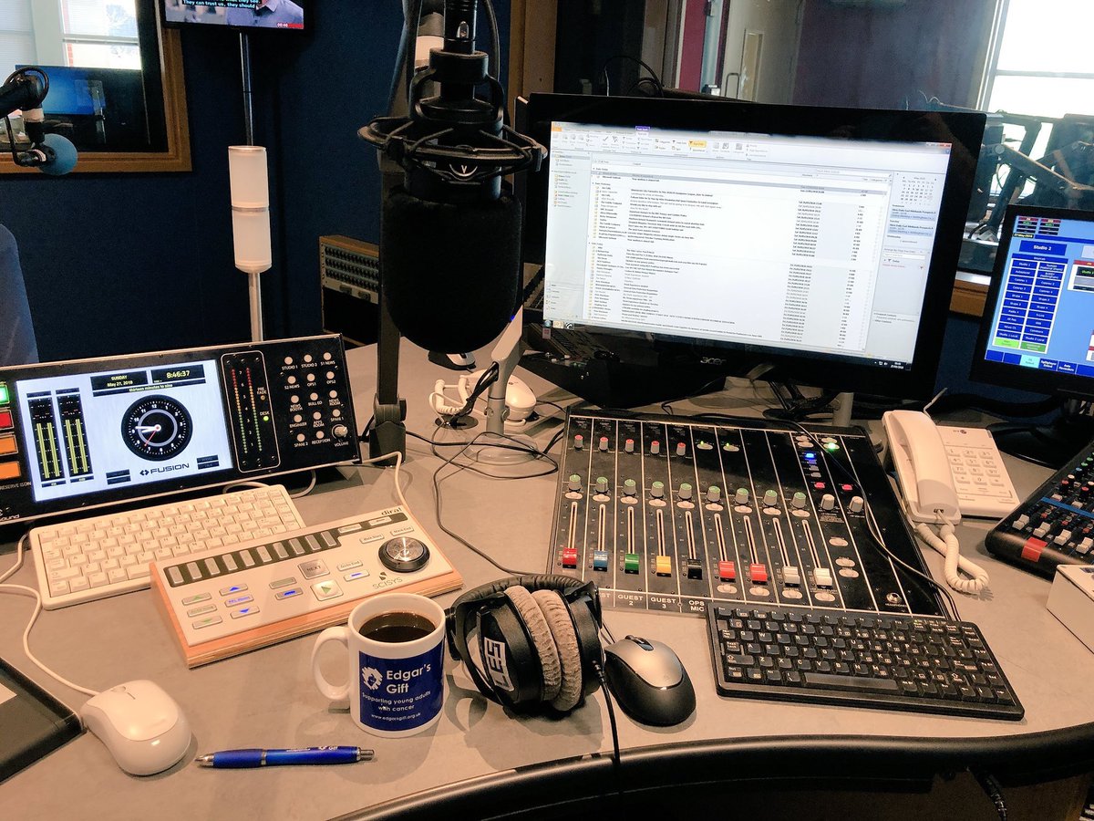Edgarsgift's tweet photo. Mission control @BBCLeicester for @ady_dayman Nice to see our mug and pen being put to good use #toppatron https://t.co/azePKS0HiR