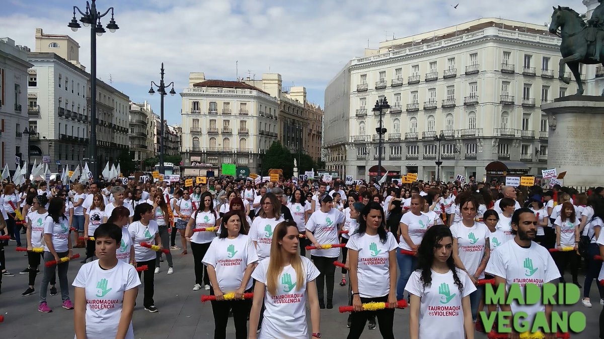 madrid_vegano's tweet photo. Ahora en #Madrid ➡ manifestación #TauromaquiaEsViolencia #TauroViolencia (@TauromaquiaEsV) 💪🐃 https://t.co/D8yeyRvR4w