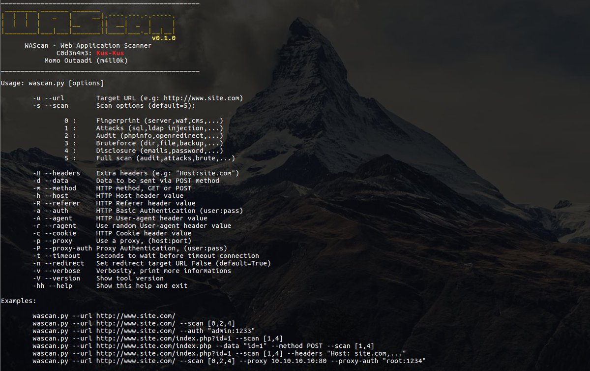 binitamshah's tweet photo. WAScan - Web Application Scanner : https://t.co/wbNYptvZUn  cc @m4ll0k2 https://t.co/5AxqvcTFXa