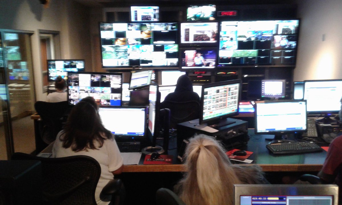 WTHR control room is packed and active!!  #TrackTeam13