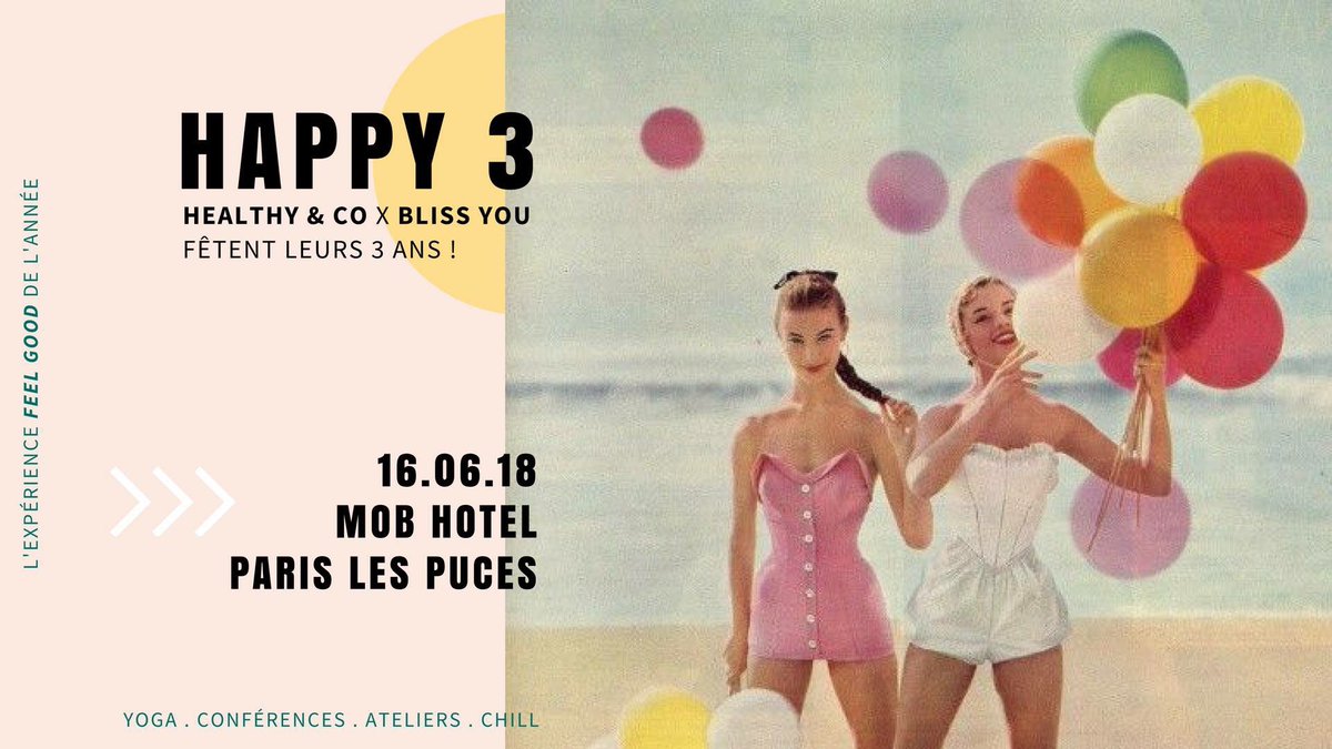 Healthyandco's tweet photo. Viens participer à l'événement FEEL GOOD de l'année ! #happy3 
https://t.co/9hyHNjKW1s https://t.co/2fiKTm7Nn3