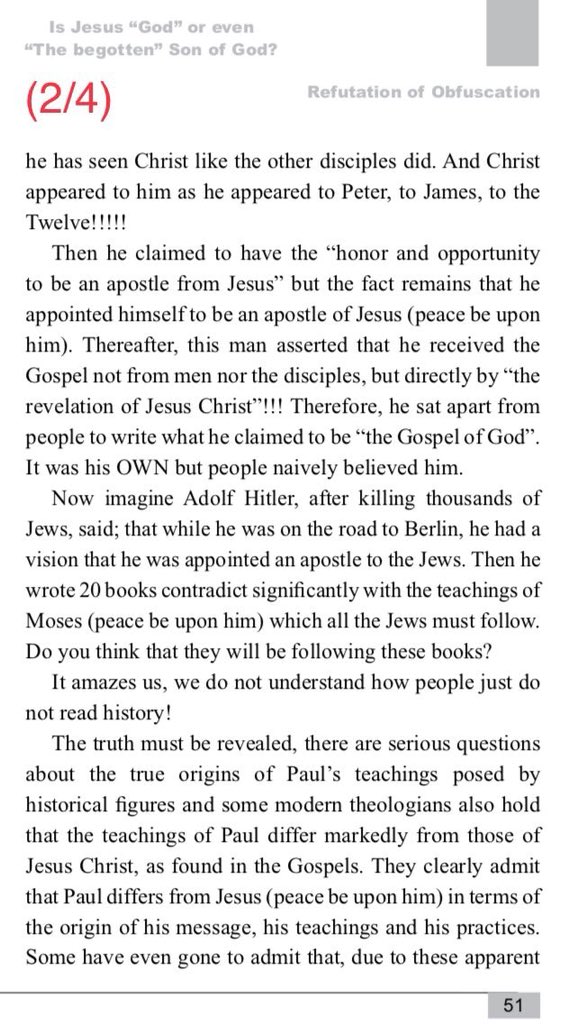 Ref_Obf's tweet photo. The Man so-called #Saint_Paul
The “Second Founder” of #Christianity who made a serious paradigm shift.
#Paul differs from #Jesus in terms of the origin of his #message, his teachings, and his practices
In fact, no less than 70% of the #New_Testament was from #Paul NOT #Jesus
📚 https://t.co/1NneBf8IGh