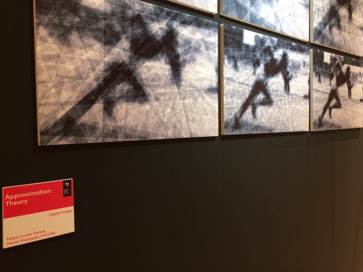 GPitsaki's tweet photo. 'Approximation theory' @ADAF_GR #singularitynow by #felipecucker & #hectorrodriguez on the 2nd day's fav! @MegaronAthens #athensdigitalartsfestival #adaf #approximationtheory #artproject #visualmathematics #dataaesthetics https://t.co/oSXttsv4Ts