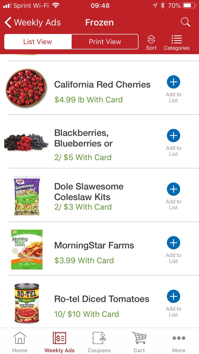 CycleWithMartin's tweet photo. @ralphsgrocery @kroger app unclear on the concept of frozen foods, listing fresh produce and canned goods when searching for ice cream https://t.co/JRt7Akj924