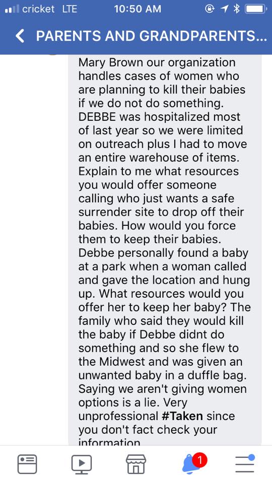 opexposecpsaz1's tweet image. Photo - Still conversating with the CEO of #ProjectCuddle. She now claims that they only rescue the babies of women who will kill the child if Project Cuddles does not intervene. Some people will say ANYTHING to win an argument: #TAKEN facebook.com/AmericasTaken/…