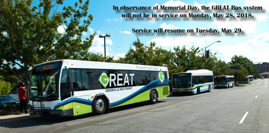 We're taking tomorrow off, but we'll be back with regular service on Tuesday to get you where you need to go! #MemorialDay