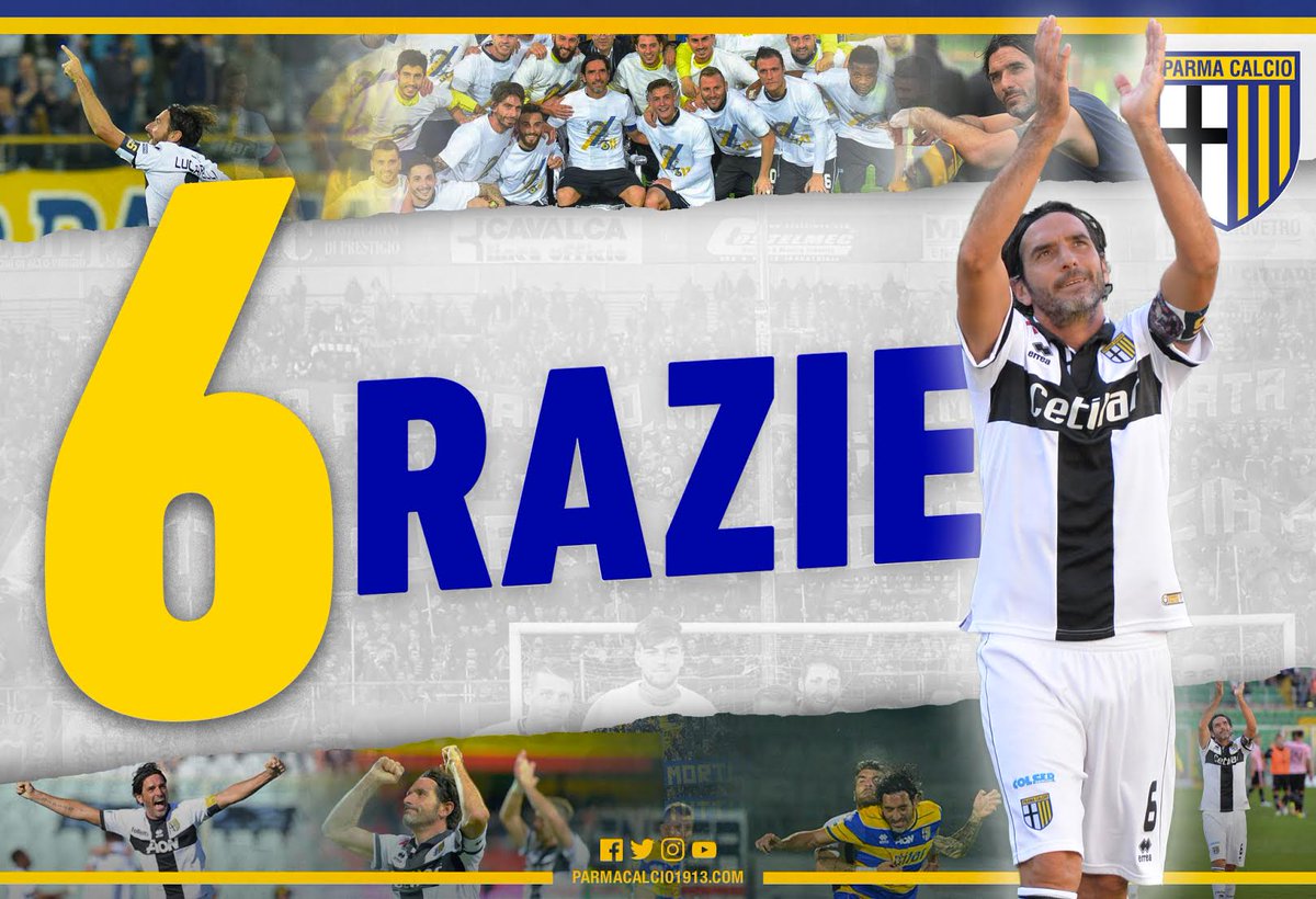Dopo 10 anni, il primato di 333 partite in campionato e il record di 3 promozioni consecutive in maglia crociata, #Lucarelli abbandona il calcio giocato.
Lascia il tuo messaggio al Capitano su Facebook, Twitter e Instagram usando l'hashtag #6razie 💛💙➡ bit.ly/lucarelli-graz…