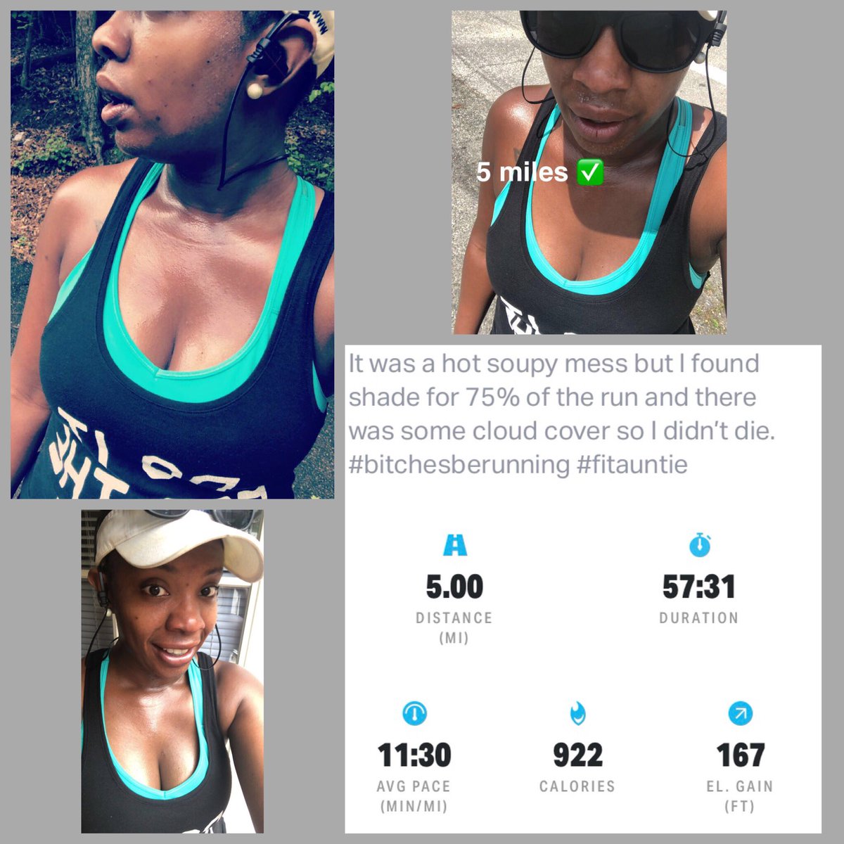 BrainsNBuns's tweet photo. Sunday Runday 🏃🏾‍♀️🏃🏾‍♀️🏃🏾‍♀️#bitchesberunning #fitauntie https://t.co/d306ZPraf6