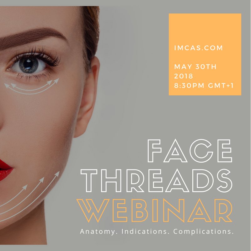 DrCommunity's tweet photo. IMCAS Academy's next webinar, Face Threads: Anatomy, Main indications &amp; How to manage complications is happening May 30th. Register here: https://t.co/gMz49I3eXF  #IMCASWebinar @imcascongress  #facethreads https://t.co/sSen1C5X0v