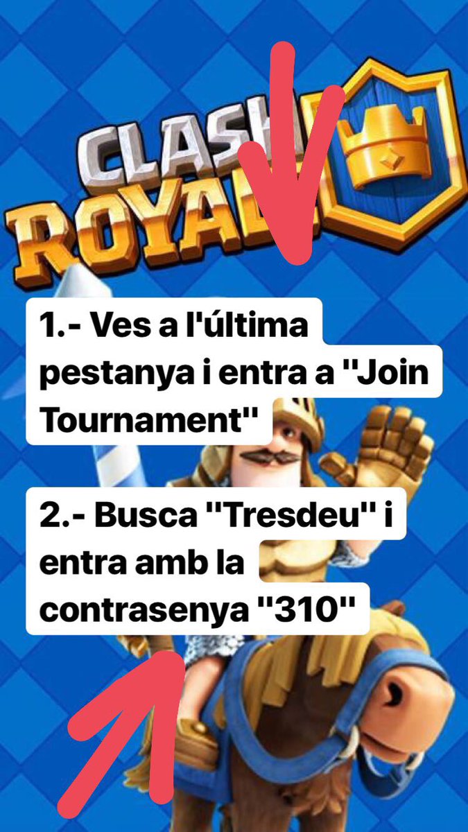 tresdeujocs's tweet photo. 📯 TORNEIG DE CLASH ROYALE ⚔️

Ací les instruccions, RT! https://t.co/fOMUuwmKIf