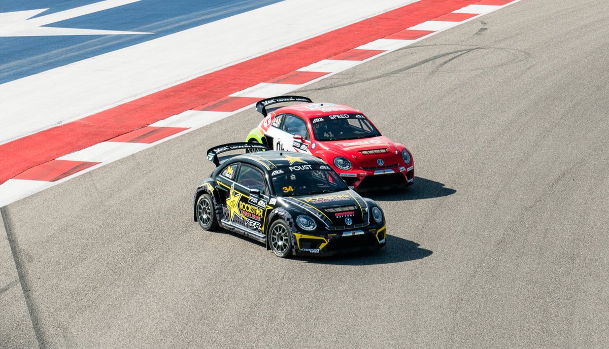 AndrettiIndy's tweet image. 🏁 VICTORY as @TannerFoust wins the first ever round of @ARXRallycross!!! It’s a 1-2 for @volkswagenms as @scottspeed comes in P2. #ARX #SpeedMachine