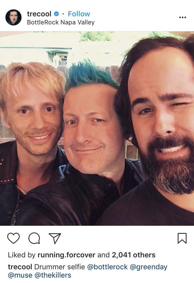 Drummers' crossover !
@trecool @Dominic_Howard #ronnievannucci 
@GreenDay @muse @thekillers