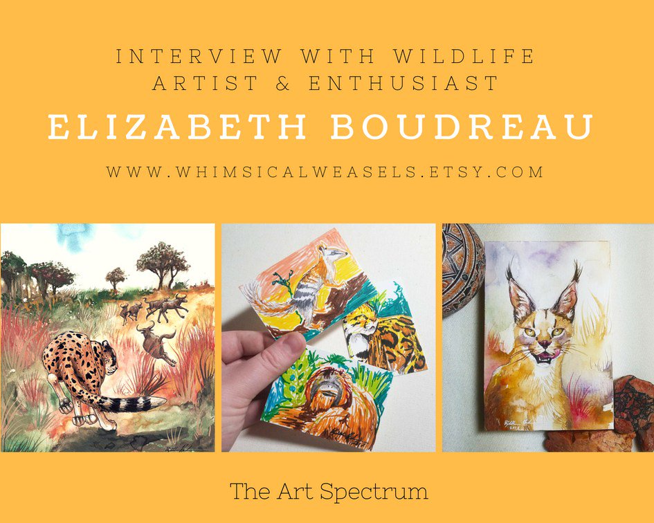 ArtSpectrumBlog's tweet photo. Artist Interview with Painter Elizabeth Boudreau | Wildlife Artist &amp; Enthusiast https://t.co/4oT9KwZsOG #artists #africa #travelartist #africawildlife #wildlife #animals #animalart #artforsale #art #artblog https://t.co/4LucBxCOtT