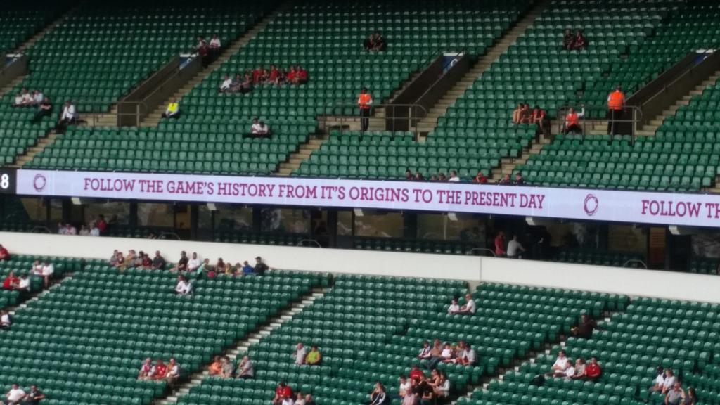 djmuchacha's tweet photo. This comes up on the advert loop at @TwickStadium every 5 minutes. The day is ruined, ruined I tell you. #quiltercup #PunctuationFail https://t.co/rKd0TqOeWf