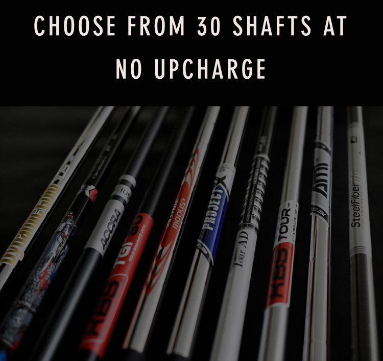 golfnewlevel's tweet photo. We’ve updated our custom shaft options. Choose from the most popular steel and graphite at no upcharge. https://t.co/guVLSKfQyR