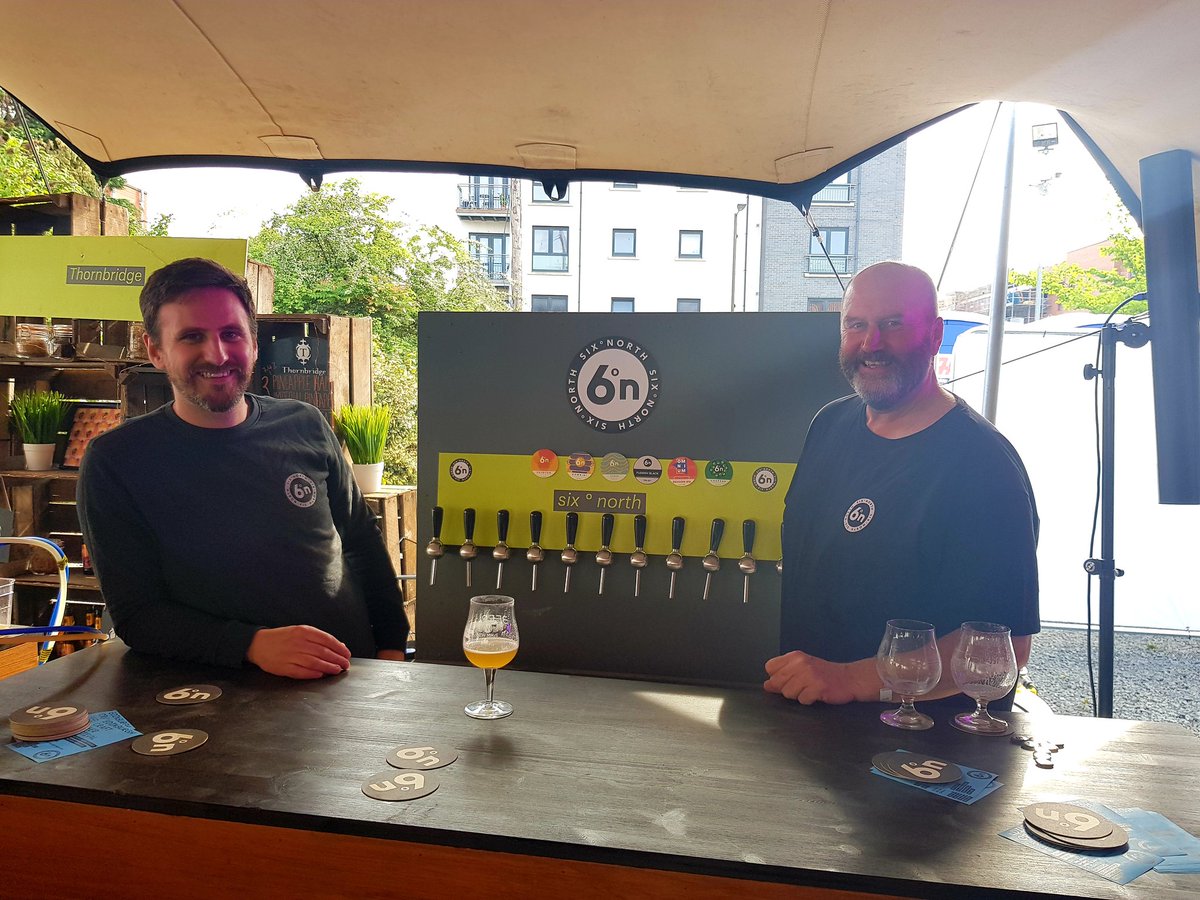 Scotbeerawards's tweet photo. Taps aff @sixdnorth keeping ya'll super cool in the sun @ECBFestival 😎🍻 Make sure you say hello and sample some of these exceptional Belgian style beers, brewed right here in Scotland #scottishbeer #ECBF18 https://t.co/3ECPLberKC
