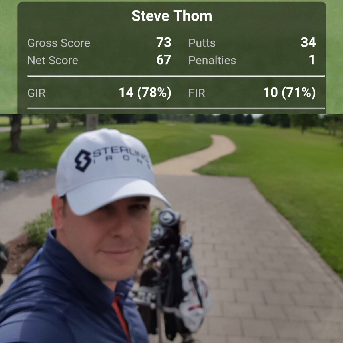 sterlingirons's tweet image. Congrats to @sterlingirons player @MrThomSteve on a fabulous round of 73(+1) as a 6 handicapper! 💪🏼#sterlingirons #singlelengthirons