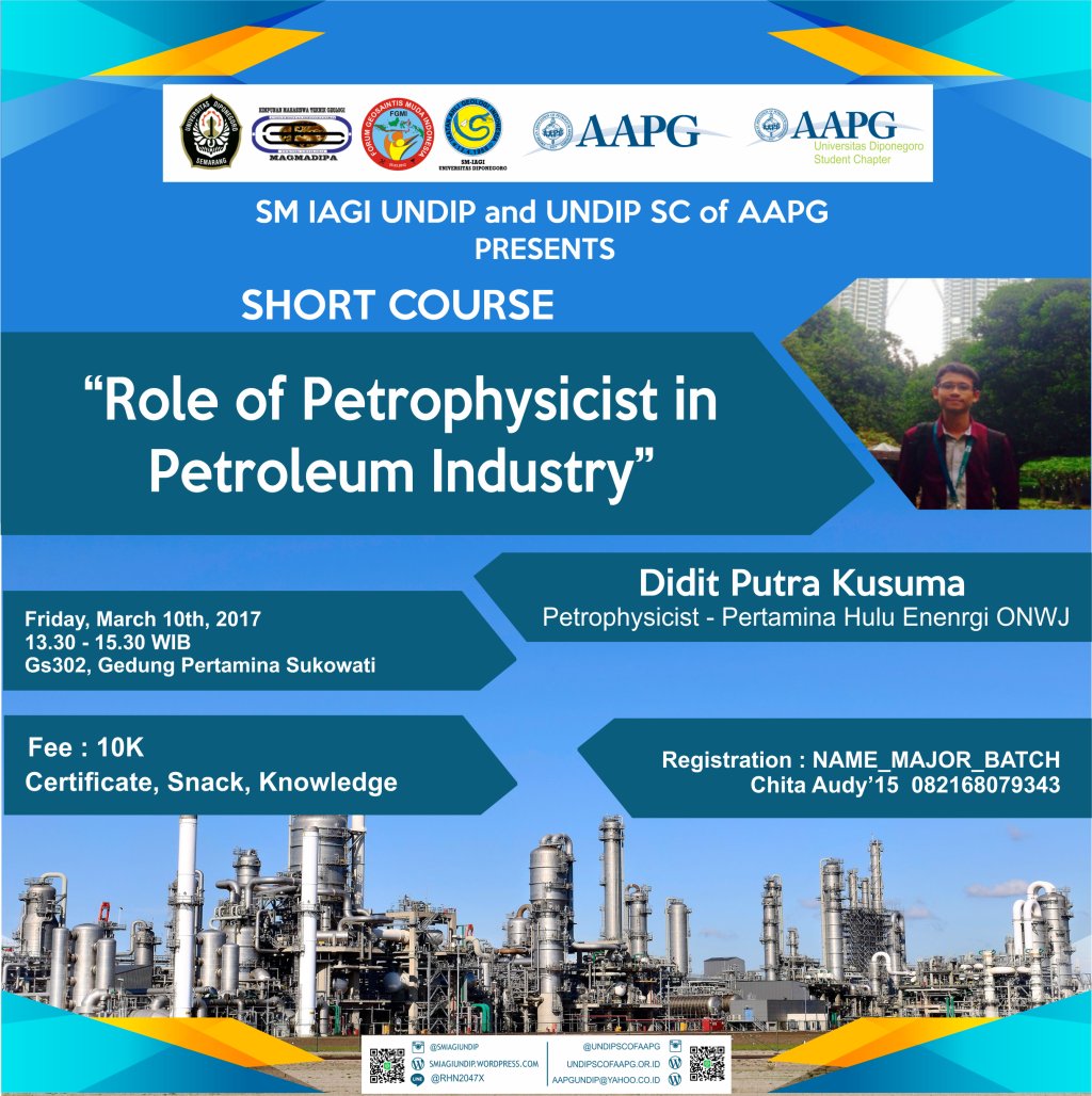 SM-IAGI Undip Mengadakan Kuliah Umum “Role of Petrophysicist in Petroleum Industry” smiagiundip.wordpress.com/2017/03/10/sm-…