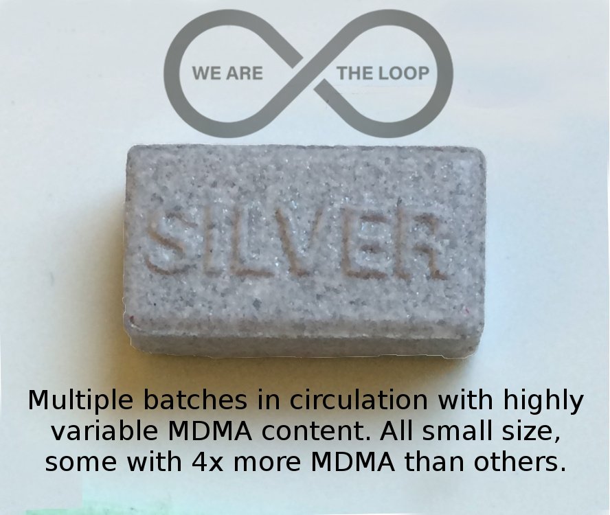 LSTDBristol's tweet image. ALERT: Silver Bar and Silver Audi tablets in circulation with many different batches, some 4x more MDMA inside than others. Name, reputation and appearance of a tablet can&apos;t be trusted - always test. #TimeToTest #lovesavestheday