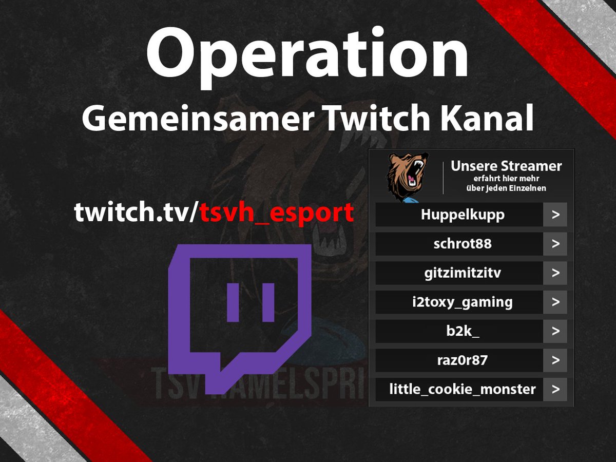 TSVH_eSport's tweet photo. Operation Gemeinsamer Twitch Kanal

Gemeinsam werde alle unsere Streamer sich ab sofort auf unserem Kanal  https://t.co/REAZ54eDLe bündeln. Mehr dazu auf https://t.co/uZNEz5vF5B

#tsvh1910 #tsvhesport #esport #twitch https://t.co/lfpDd7FE0C