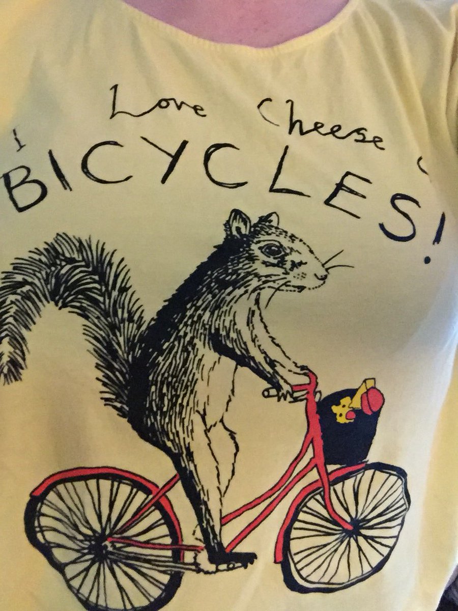 Today’s shirt:

💜I love cheese &amp; bicycles (&amp; squirrels!)💜
