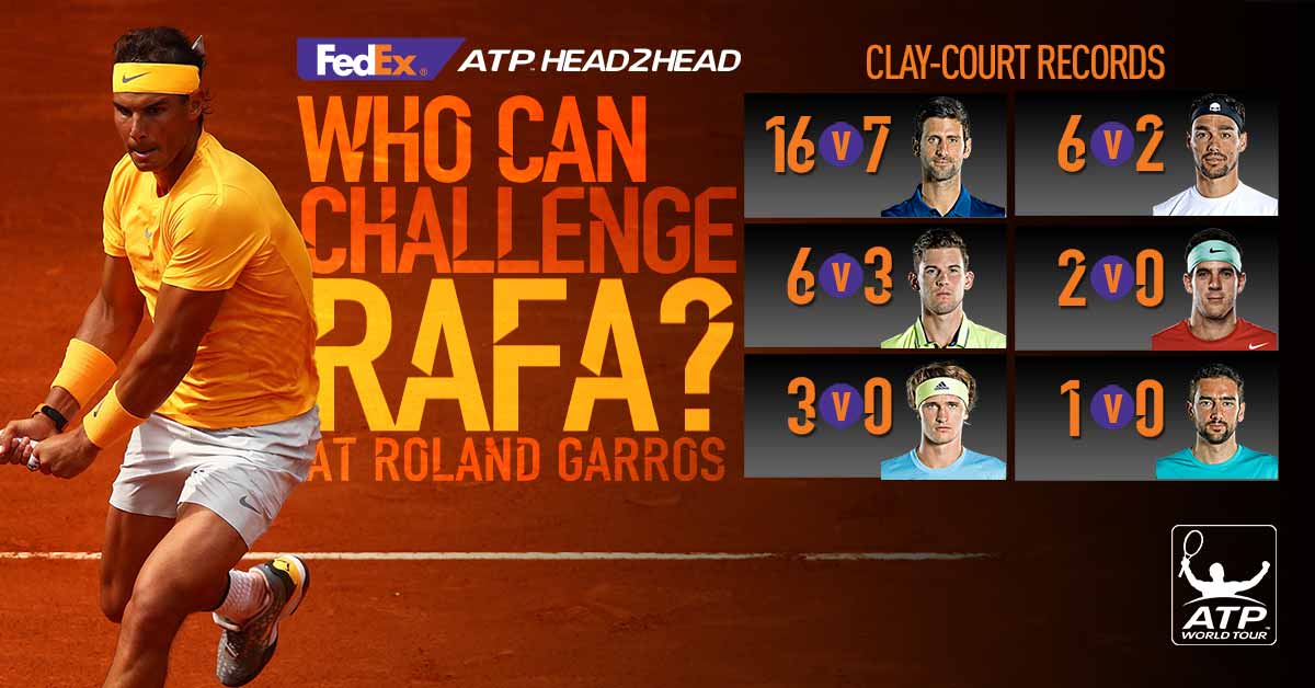 6️⃣ who could challenge 🏆🏆🏆🏆🏆🏆🏆🏆🏆🏆 🇪🇸 Rafa Nadal at Roland Garros.

Read more ➡️ bit.ly/2sfE1JJ

#ATP #RG18