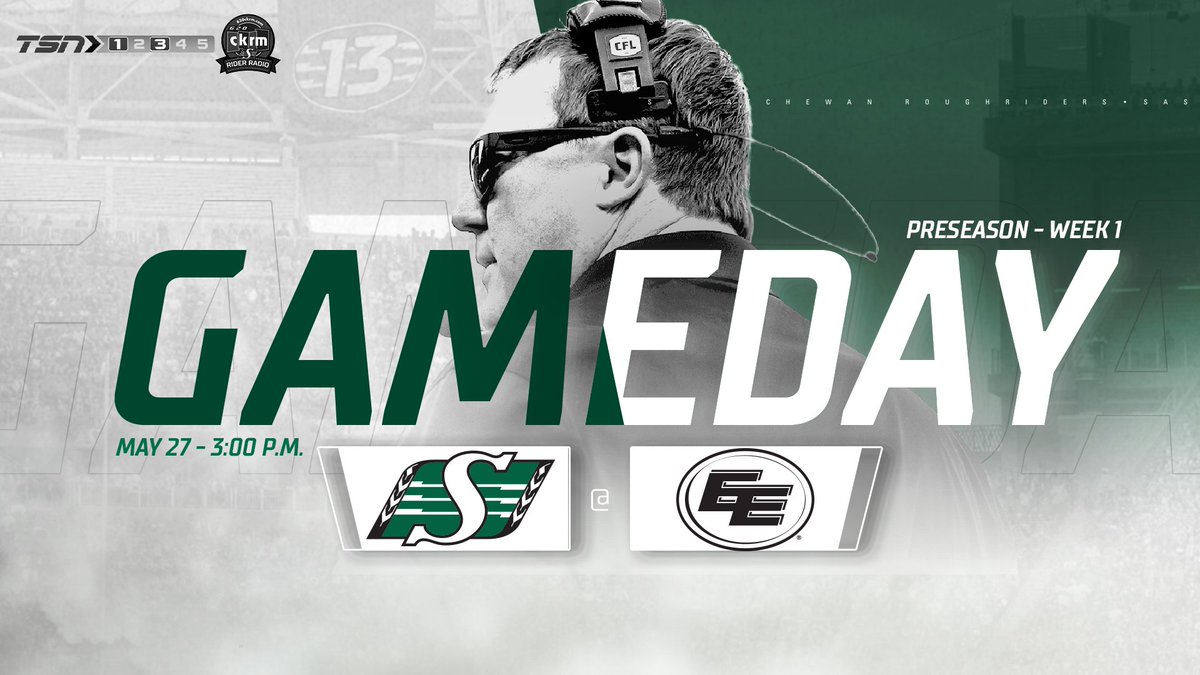 sskroughriders's tweet photo. If you're reading this: Today is a very good day.

📺: @TSN_Sports [1/3]
📻: @CKRMRiders 
📲: 👋

#CFLGameday 
#RiderPride https://t.co/3fQwuWiiNP