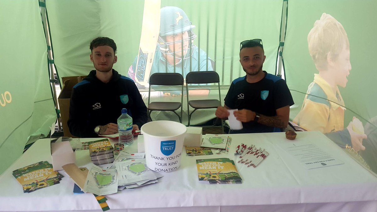 TeamNottm's tweet photo. Good to see @WeAreCoachCore Max and Reuben working @TrentBridge as part of the family fun day #Outlaws https://t.co/4TLEdBpvTQ