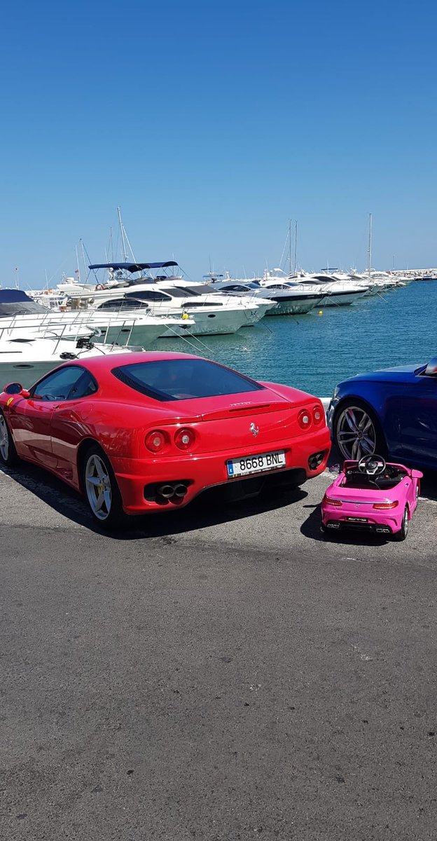 BakerDanni's tweet photo. Only in Peurto Banus! If I had a child theyβd definitely be rolling round in one of these! Brilliant!! #carlover #marbella #oneformeoneforyou #peurtobanus #wheels #agirlcandream https://t.co/CstUPT3BEp