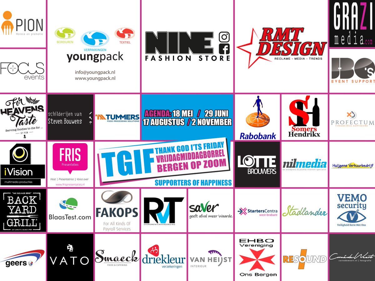 <a href="/TGIF_BoZ/">TGIF_BOZ</a> Part 2 wordt op 29 juni mede mogelijk gemaakt door onze Supporters of Happiness. #ThankYou #grateful #TGIFPart2 #bethere