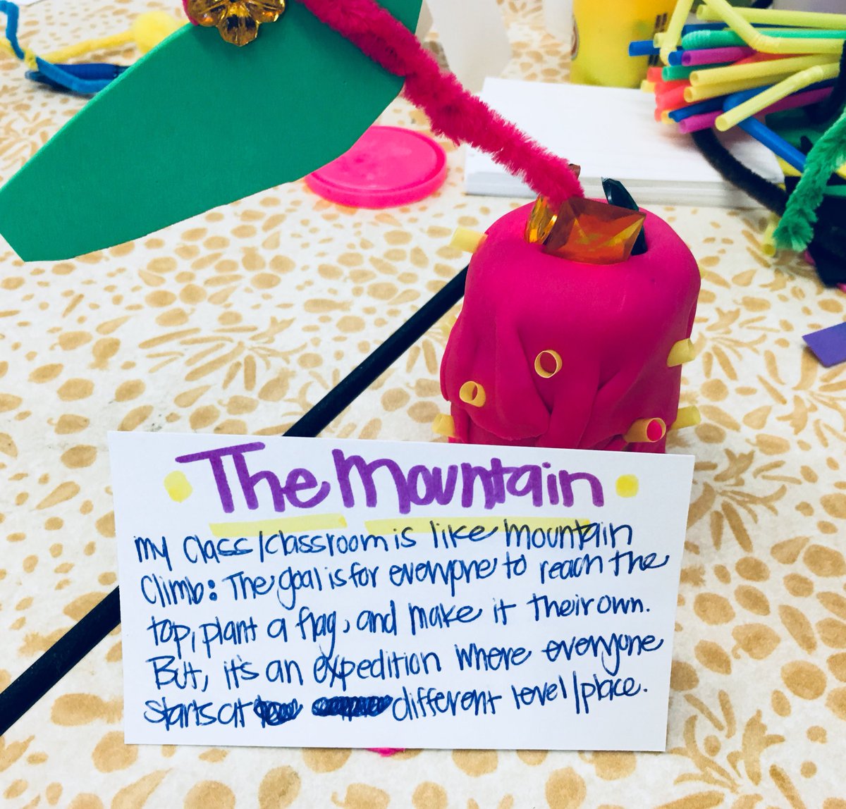 amyburvall's tweet photo. Wonderful metaphorical representation of one’s #teaching / #learnimg philosophy using the craft  supplies at hand- I love this @IntentionBook workshop warmup cc @clonghb @WickedDecent #rigorouswhimsy https://t.co/cKGVANjeuy