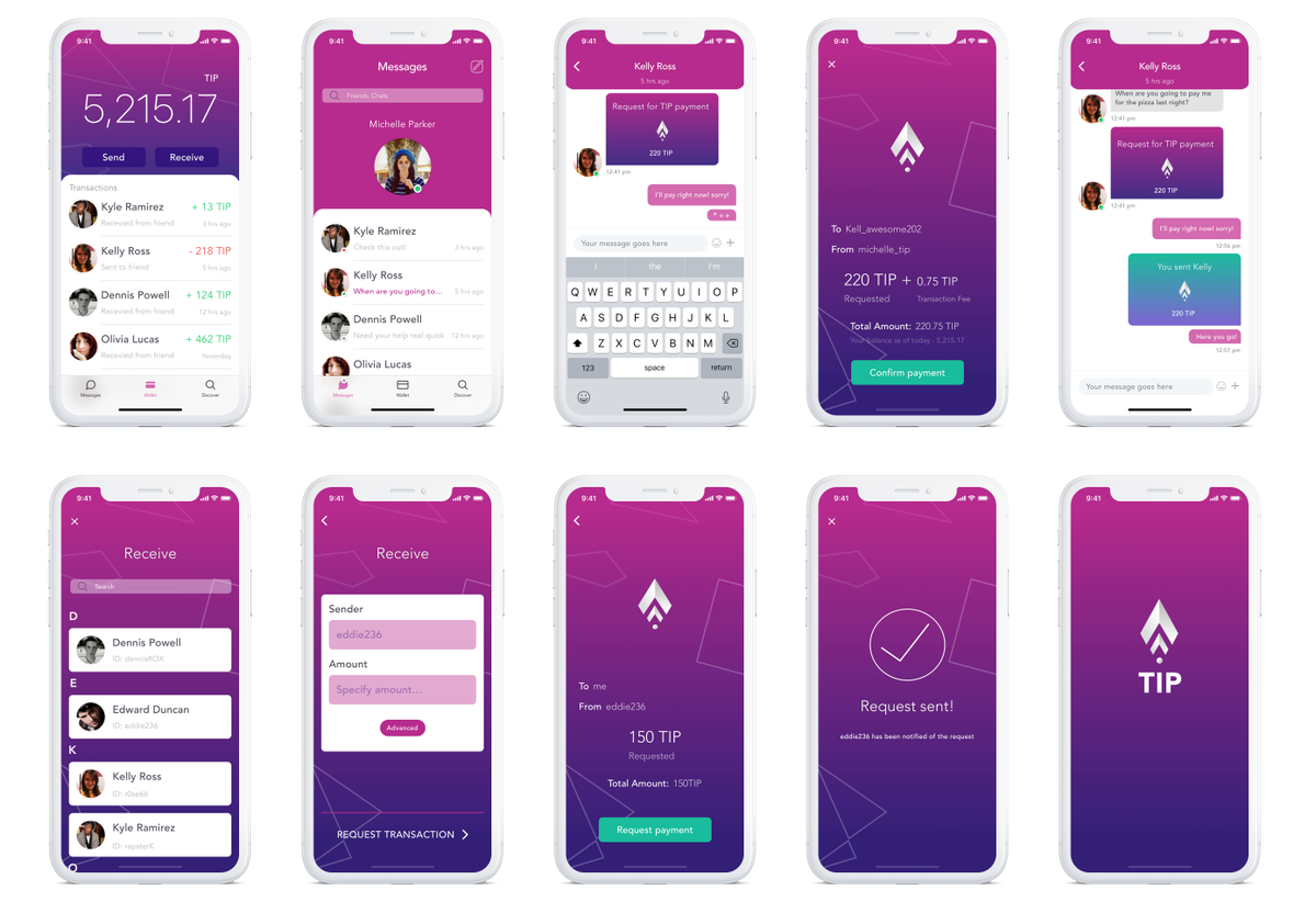 Kasakasa light wallet/chat app. Username as address. Search for others by  usernames. Upload contacts from address book. In-chat sending.  #TipBlockchain #TipBlockchainICO #ICO #TokenSale #Crypto #cryptocurrency # Wallet #WeChat #app #DAPP #design ...