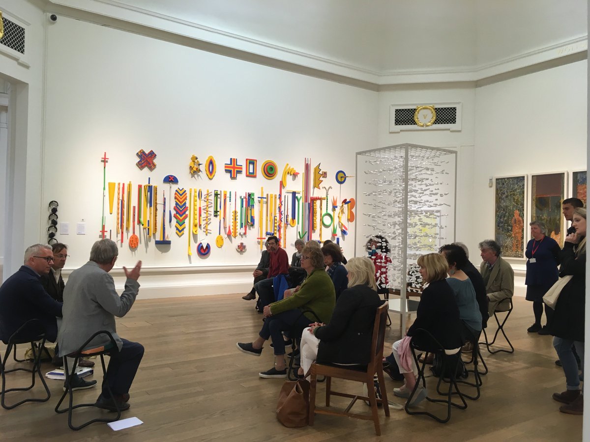RoyalScotAcad's tweet photo. Massive thanks to poets #AlanSpence & #RabWilson, and also convener #CalumColvin, for a fantastic talk in the Gallery today!
Join us next Sunday for the last of our Poetry Events with Raman Mundair - https://t.co/KkzQlxrA6j https://t.co/ExYN811qpg