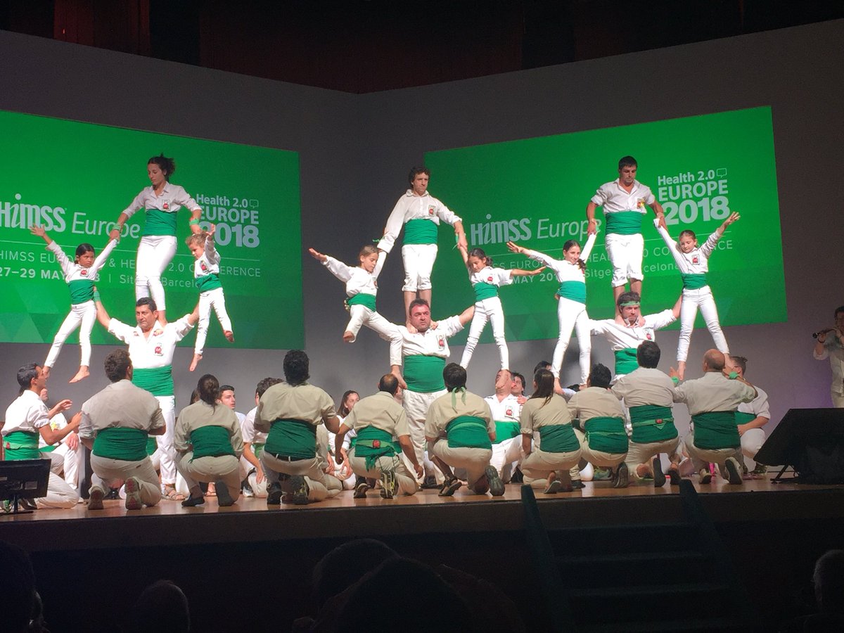 RadmannTrine's tweet photo. Perfect start at  #HIMSSEurope18 with these people from a village near by Sitges. https://t.co/fI4shnAodV