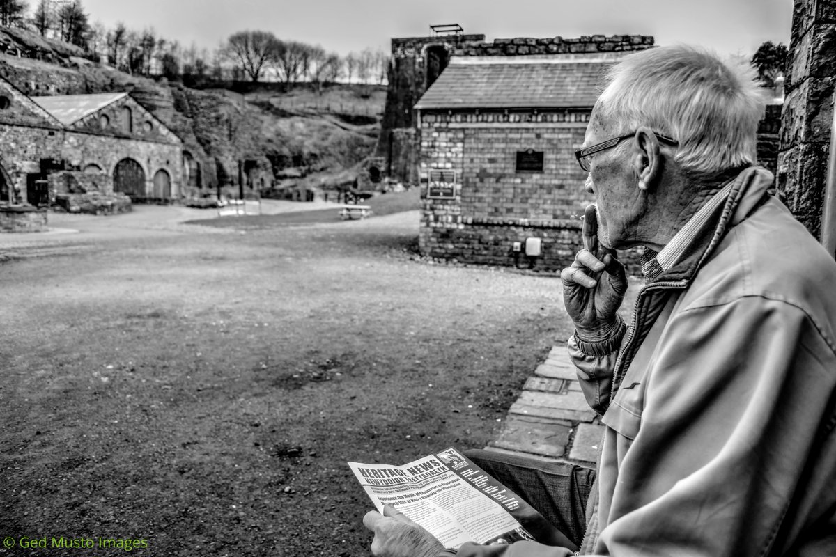 MustoGed's tweet photo. First of my images "Reflections Over Time"which recently won me a prestigious Bronze Award with The Guild Of Professional Photographers which was chosen by a judging panel of experts. This is a picture of my father overlooking the old Blaenavon Ironworks #Torfaen @torfaencouncil https://t.co/8HPv1UolFx