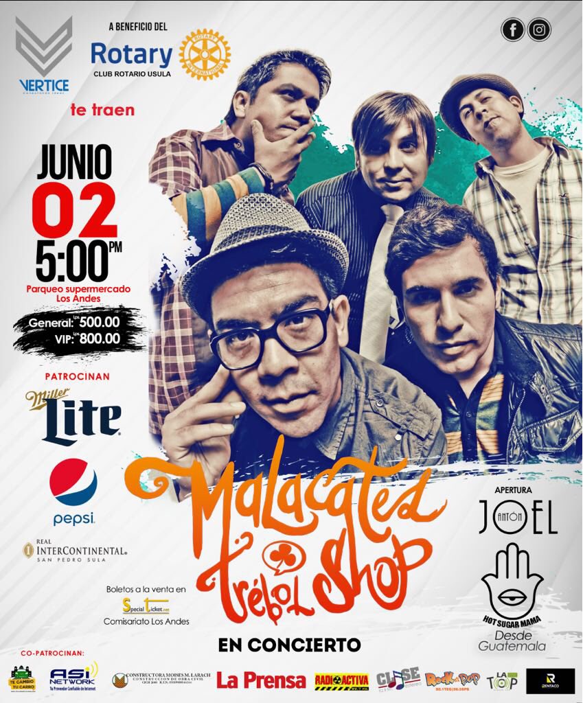 leeloomayes's tweet photo. #concierto #malacatestrebolshop este 2 de junio #verticehn #losandes #nofaltes entradas disponibles en #SpecialTickets en #ComisariatoLosAndes https://t.co/rVOLU8Y8MP