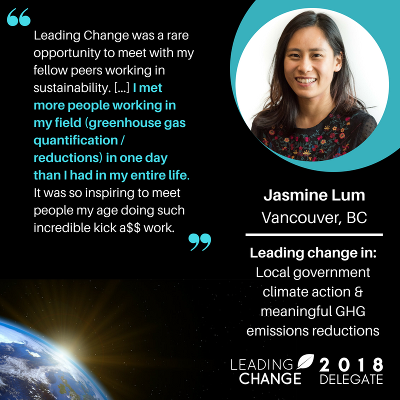 LeadingChangeCa's tweet photo. .@LeadingChangeCa aims to elevate the profiles of talented youth change-makers & shine a spotlight on the causes they're working on. #LeadChange18 delegate Jasmine Lum supports local government climate action and GHG emissions reductions through her work with @GHGAdvisor https://t.co/tUXojGLc9W