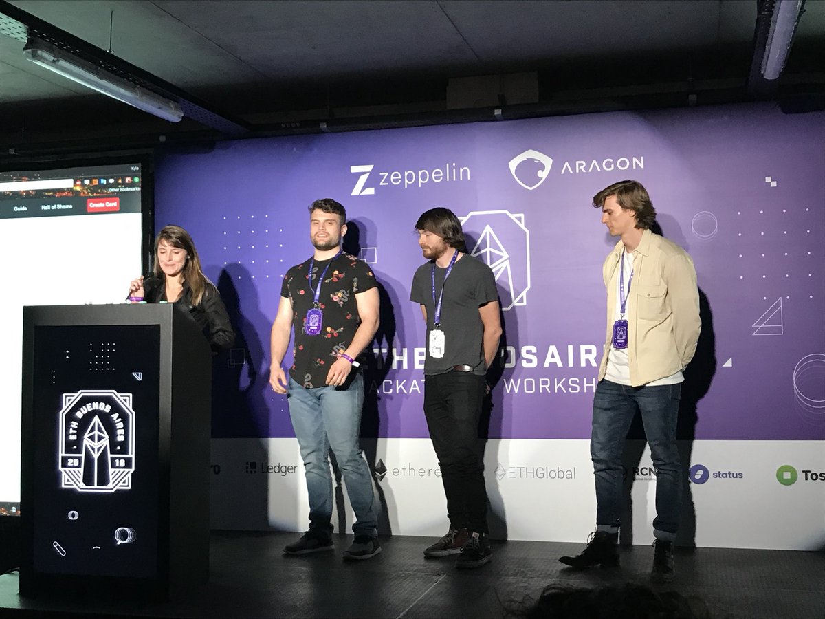 lrettig's tweet photo. Winner 4/6 of @ethbuenosaires: Crypto Against Humanity: one global curated card game where the white cards are minted using bonding curves. The black card changes every 12 hrs. Very clever use of cryptoeconomic primitives! https://t.co/gm2G5trSor https://t.co/VoajeC4t85