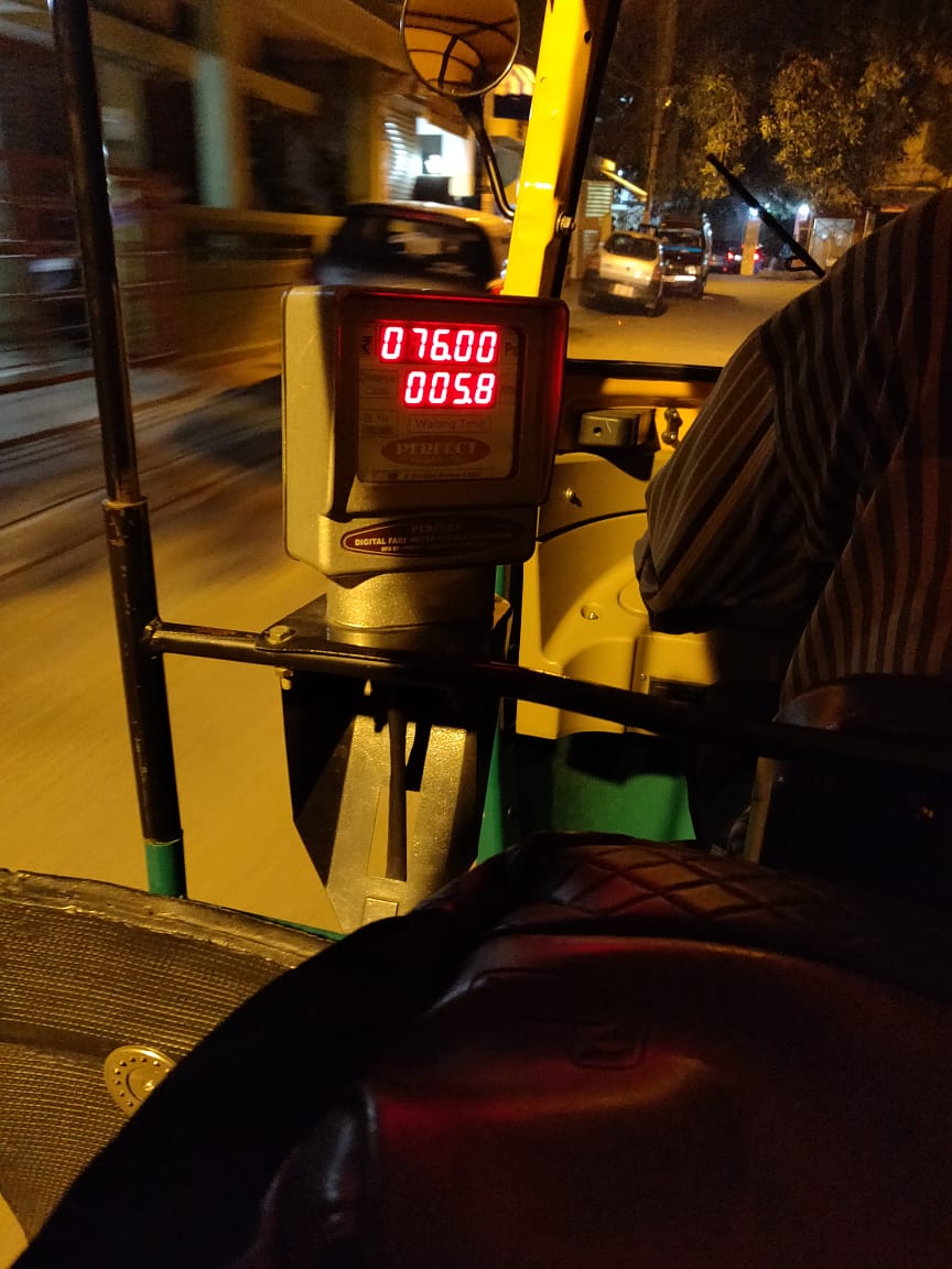 prashantpk14's tweet photo. @blrcitytraffic One of my friend was harassed by auto driver. The distance between metro station and her home is 3.8km. The meter showed 5.8km and was charged 76. He took one and half rate on top of this because she was travelling after 10pm. https://t.co/zkEW05wxGG