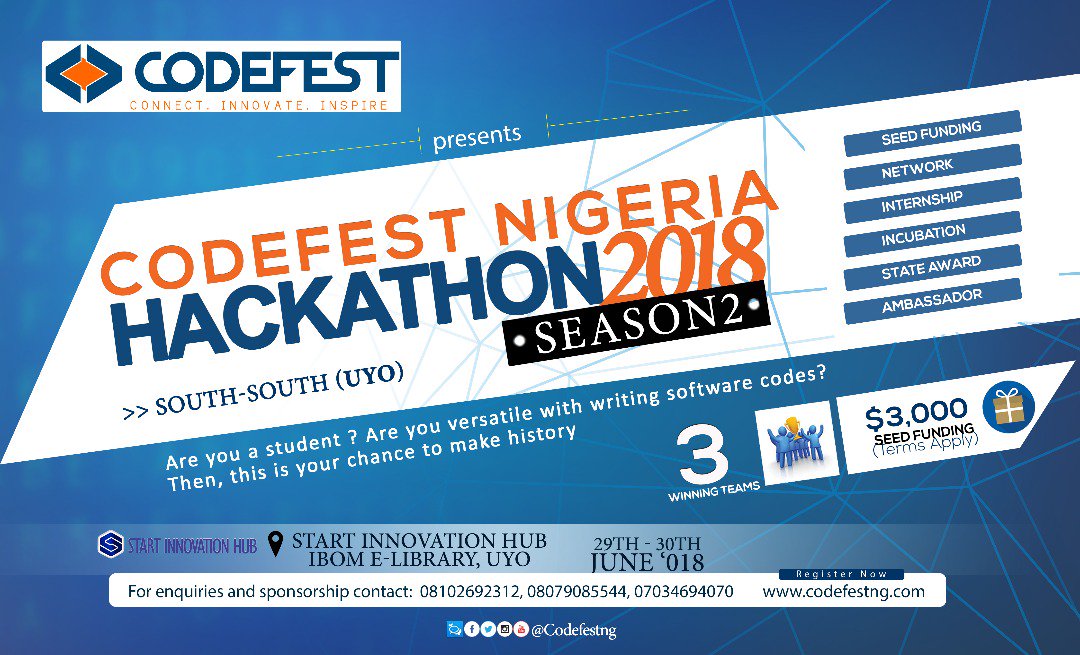 starthubtech's tweet photo. CODEFEST is where ideas meet technology to create a unique product for enterprise and community.
THREAD!
#Codefestng #Codefest2018 https://t.co/dSStQSuWbv