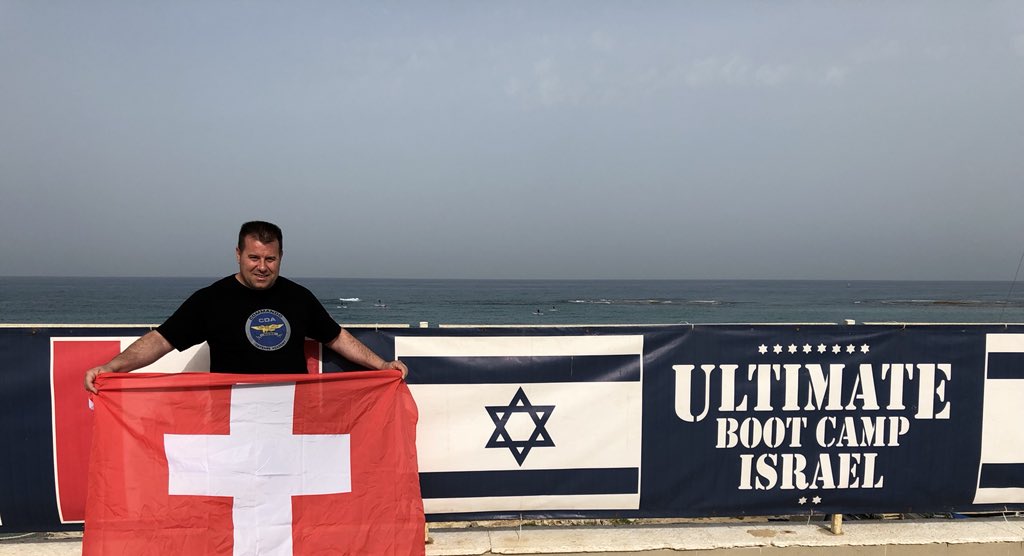 CommandoDefense's tweet image. COMMANDO DEFENSE ACADEMY SWISS - Instructor Level 8 Uliks Gjonaj represents Switzerland Flag in Israel