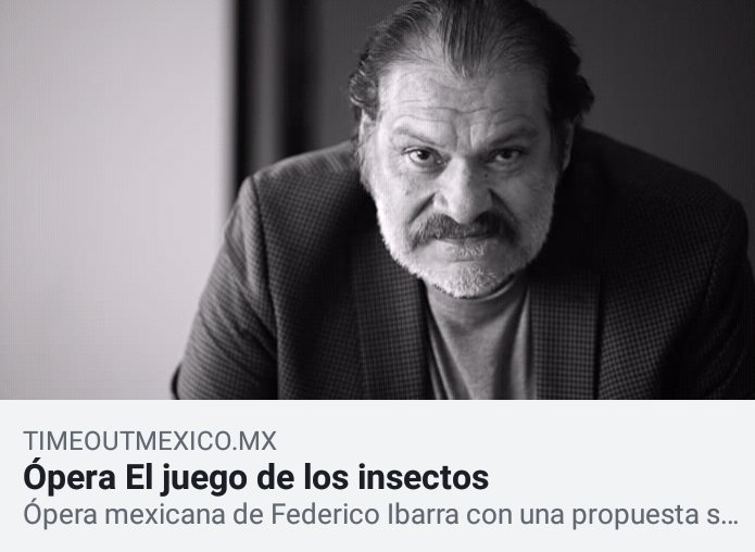 LOSACPTMX's tweet photo. #ACPTnota
Ópera El juego de los insectos
Lo que fue una obra teatral de los dramaturgos checos Karel y Josef Kapek, se convirtió en una ópera con la que el prestigiado compositor mexicano Federico Ibarra.
Aquí la nota de @ensazu para #TimeOutMx
◻https://t.co/Qn3dpBBqFw https://t.co/emzLFll1EG