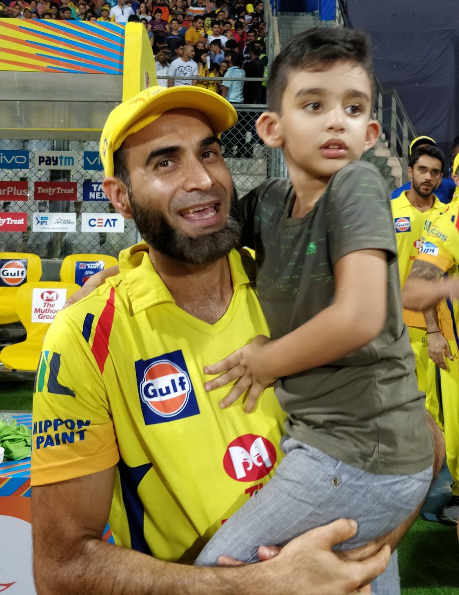 ChennaiIPL's tweet photo. #ParasakthiExpress and the Junior. Super happy! #WhistlePodu #SuperChampions 🦁💛 https://t.co/wYaWtKFYhM