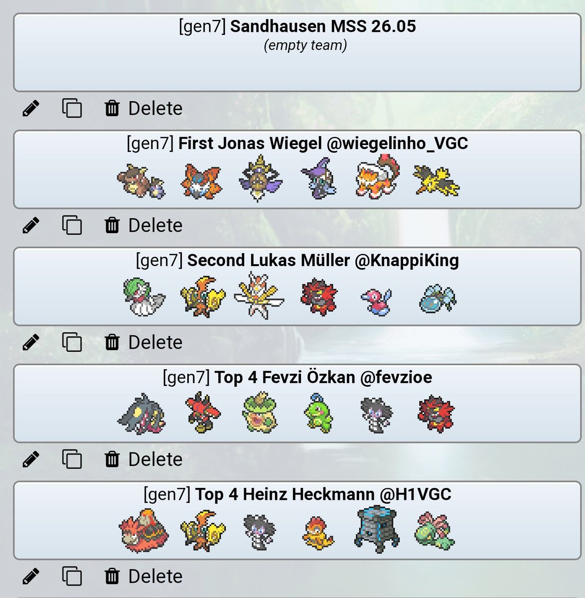 Results from the Sandhaussen MSS <a href="/KnappiKing/">Lukas aka Knappi</a> <a href="/fevzioe/">Fevzi</a> <a href="/H1VGC/">Heinz</a> <a href="/vgcstats/">VGC Tournament Stats</a>