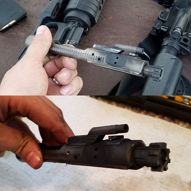 NexGen2Defense's tweet photo. Do you want a clean gun after shooting suppressed? Get a Maxflo3D suppressor
* Top is after 5-6 mags full auto with the @nexgen2defense Maxflo3D suppressor
*Bottom is after approx. 1 mag w/ different suppressor and 5 mags unsuppressed. @getsomeorem
 #cleangunisahappygun #cleangun https://t.co/AEkJeFWEpD