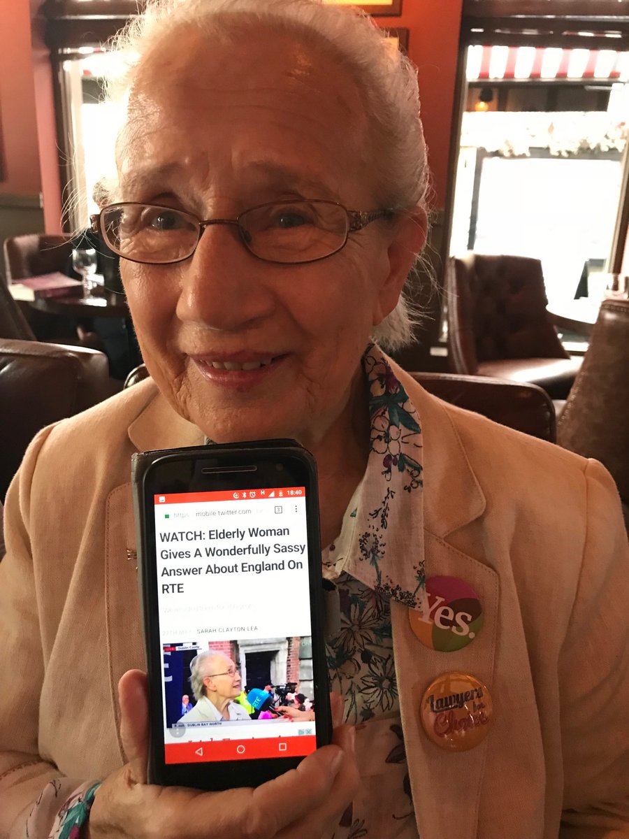 diarmaidm's tweet photo. Elderly woman, amazed at modern technology, still knows when older people are being patronised (but did get a great laugh) @JackHoJo @ConorGallaghe_r @ELangfordMusic @oceanclub @oconnellhugh #RepealedThe8th https://t.co/E0jntPz0Vs